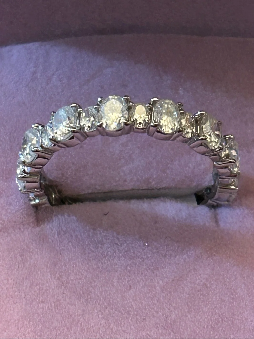 2.00CTW Oval Moissanite Full Eternity Anniversary Band Ring 925 Sterling Silver